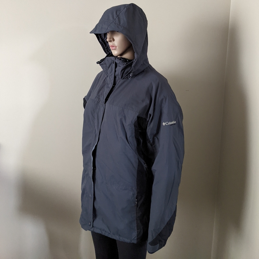 Columbia fleece lined grey jacket coat, women's large